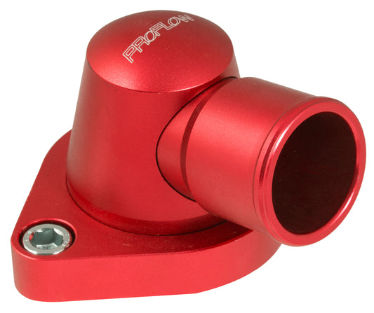 WATER NECK CHEV V8 90deg SWIVEL BILLET RED