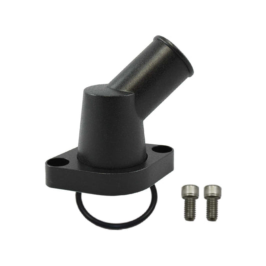 WATER NECK CHEV V8 45deg SWIVEL BLACK