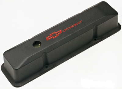 ROCKER COVERS CHEV SB CHEVROLET BLACK CRINKLE