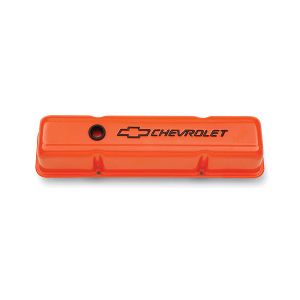ROCKER COVERS CHEV SB STEEL TALL ORANGE