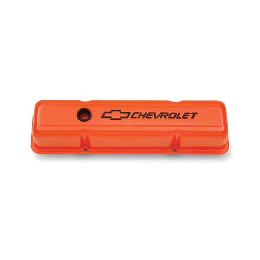 ROCKER COVERS CHEV SB STEEL TALL ORANGE