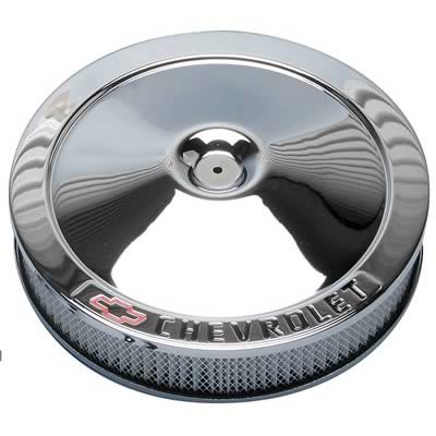 AIR CLEANER 14in x 3in CHEVROLET CHROME