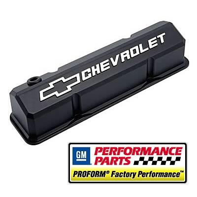 ROCKER COVERS CHEV SB CHEVROLET SLANT EDGE BLACK