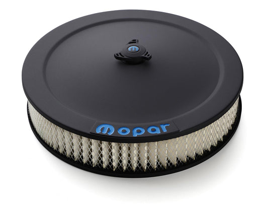 AIR CLEANER 14in x 3in MOPAR STEEL BLACK CRINKLE