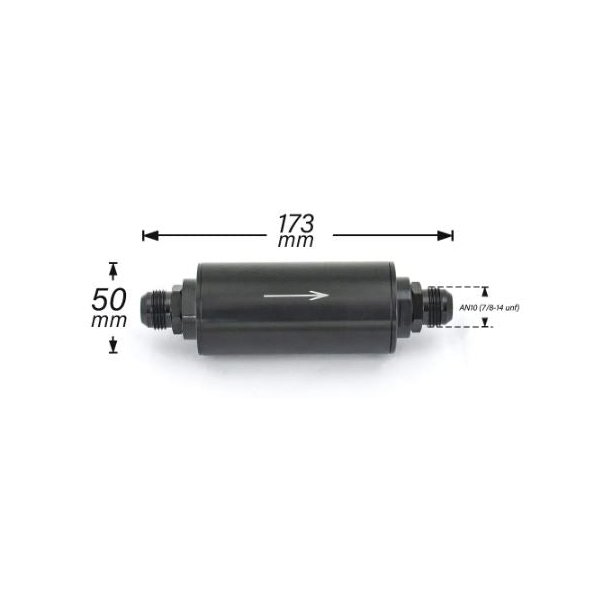 FUEL FILTER -8m ALLOY 100 MICRON STAINLESS E85