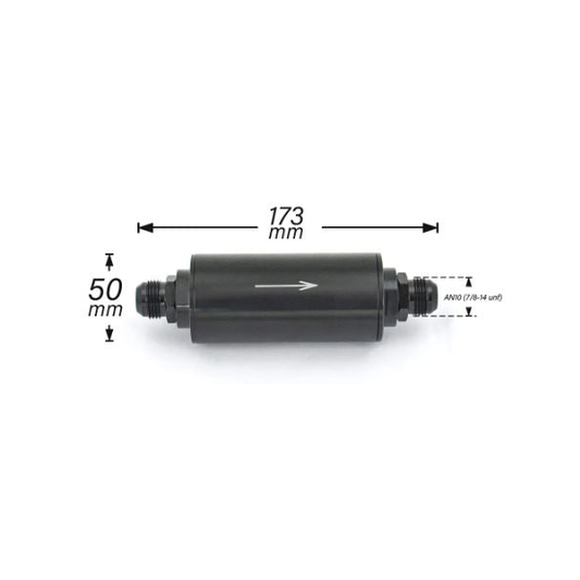FUEL FILTER -8m ALLOY 100 MICRON STAINLESS E85
