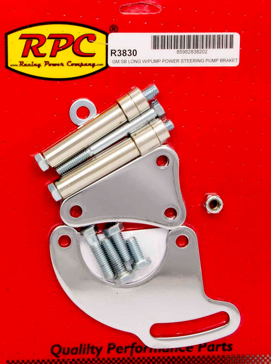 POWER STEER BRACKET CHEV SB for long water pump