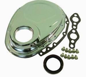 TIMING COVER CHEV SB 57-95 CHROME withSEAL & BOLTS
