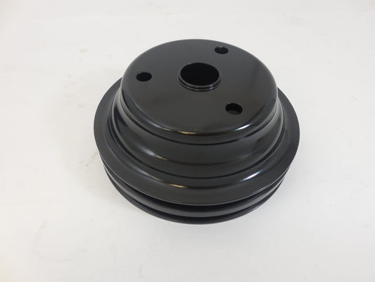 PULLEY CHEV SB LOWER 2 GROOVE ALLOY LWP BLACK