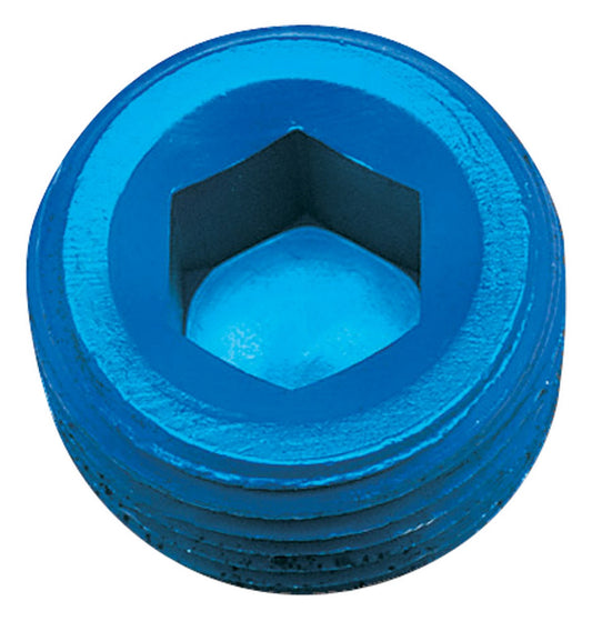 PLUG BUNG 3/4m npt ALLEN HEAD ALLOY BLUE