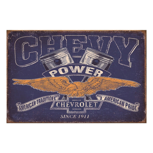 TIN SIGN CHEVY POWER SINCE 1911