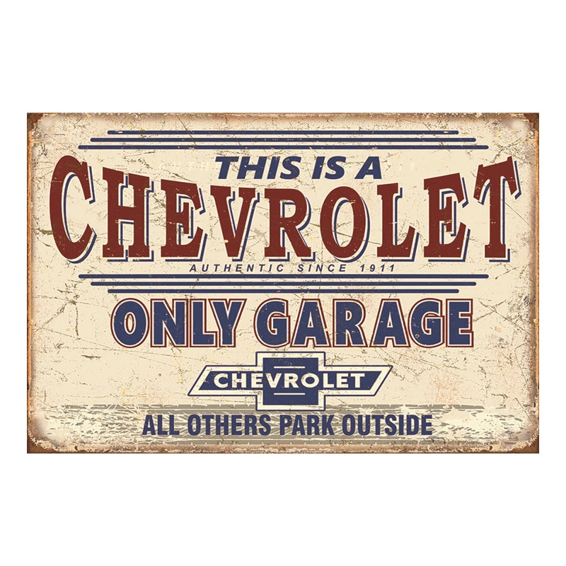 TIN SIGN THIS IS A CHEVROLET ONLY GARAGE