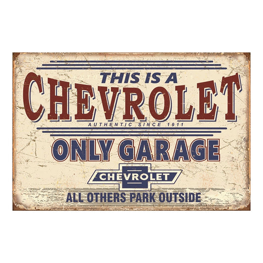 TIN SIGN THIS IS A CHEVROLET ONLY GARAGE