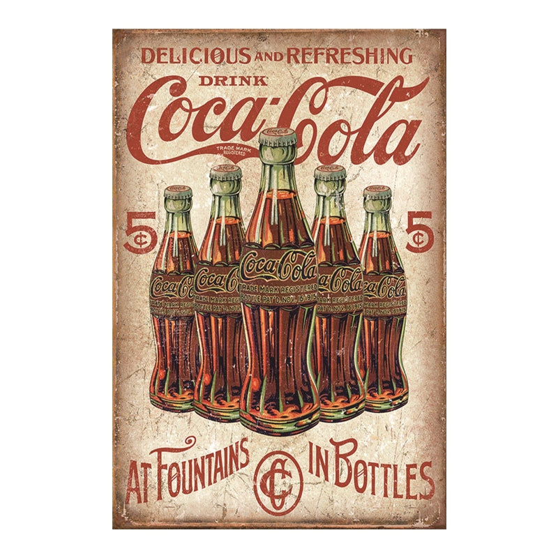 TIN SIGN COCA COLA DELICIOUS AND REFERESHING