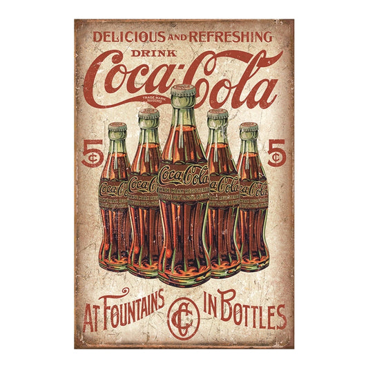 TIN SIGN COCA COLA DELICIOUS AND REFERESHING