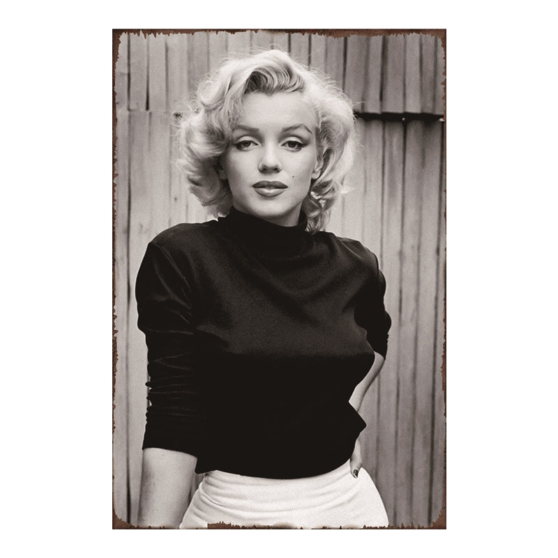 TIN SIGN MARILYN MONROE BLACK AND WHITE