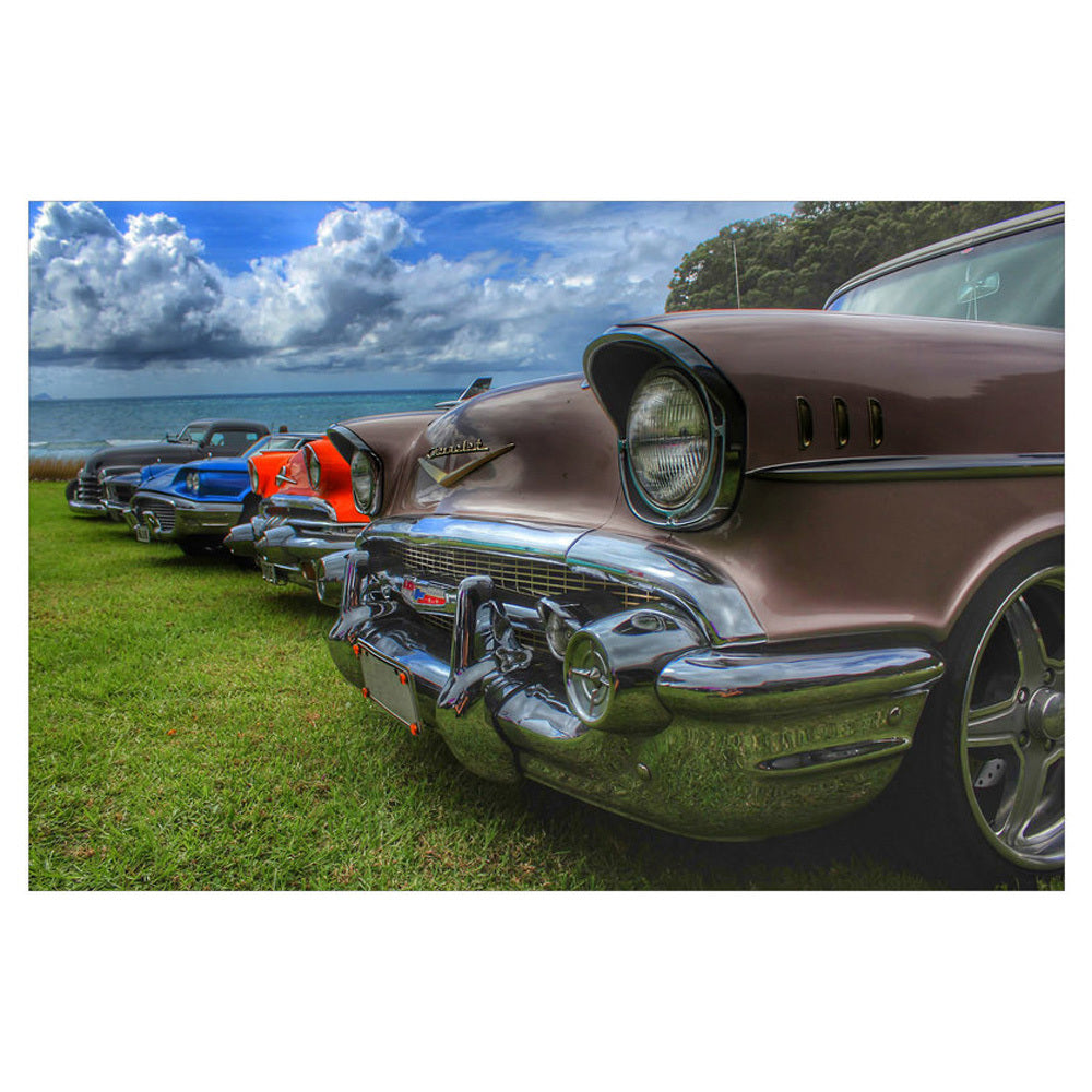 GLASS PRINT CLASSIC CARS