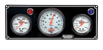 GAUGE PANEL 2+TACH QUICKCAR 2-5/8in OP/TEMP black