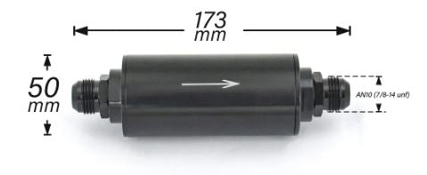 FUEL FILTER -8m ALLOY 100 MICRON STAINLESS E85